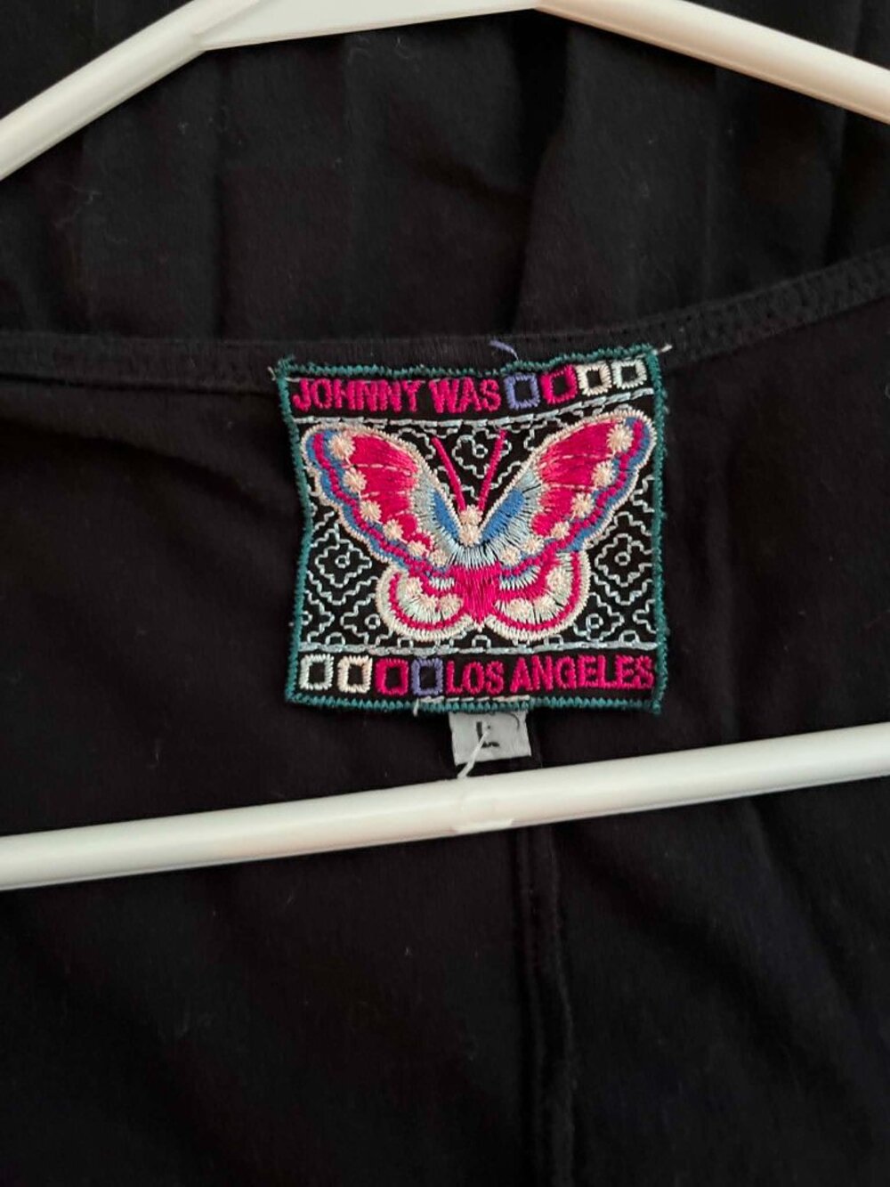 Johnny Was LA Black Johnny Was Black 100% Cotton Embroidery EUC SIZE LARGE - Picture 3 of 5